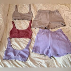 lululemon Softstream Bralette & Lounge Short Sets - 3 Bras 2 Shorts